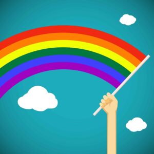 Man,Keep,In,His,Hand,A,Gay,Rainbow,Flag.,Lgbt